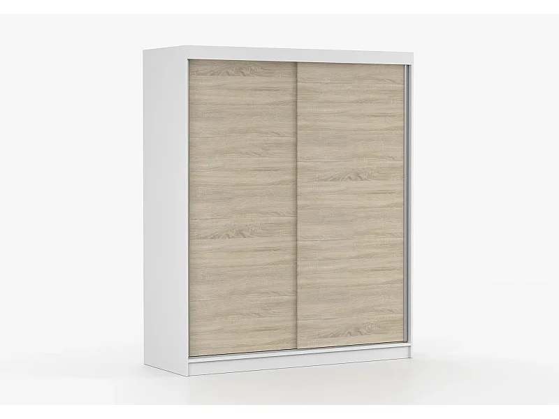 Armoire Aveline 160 cm - Blanc - Chêne