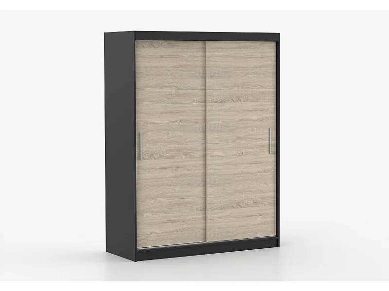 Armoire Elsinore 150 cm - Noir - Chêne