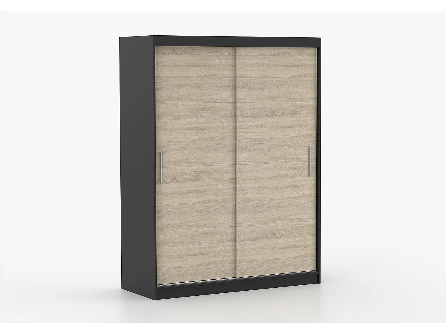 Armoire Elsinore 150 cm - Noir - Chêne