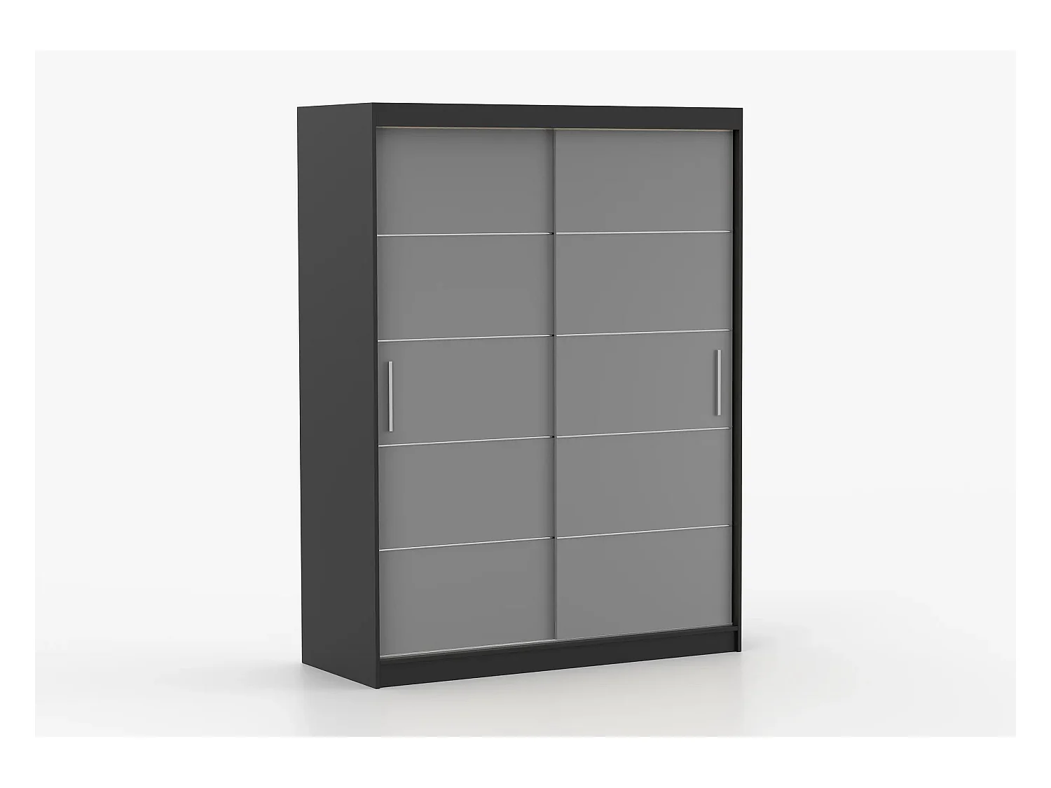Armoire Aliona 150 cm - Noir - Gris