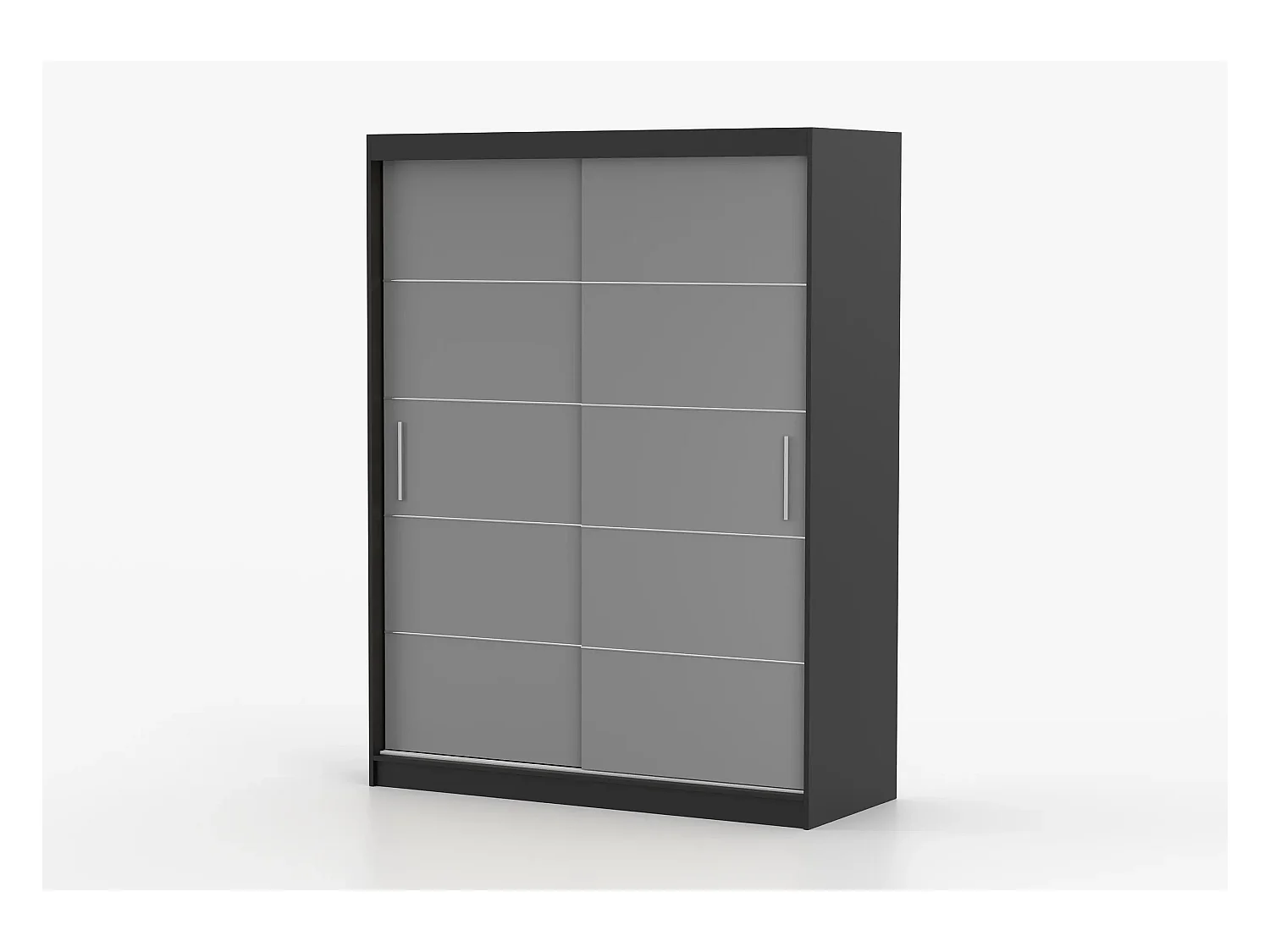 Armoire Aliona 150 cm - Noir - Gris