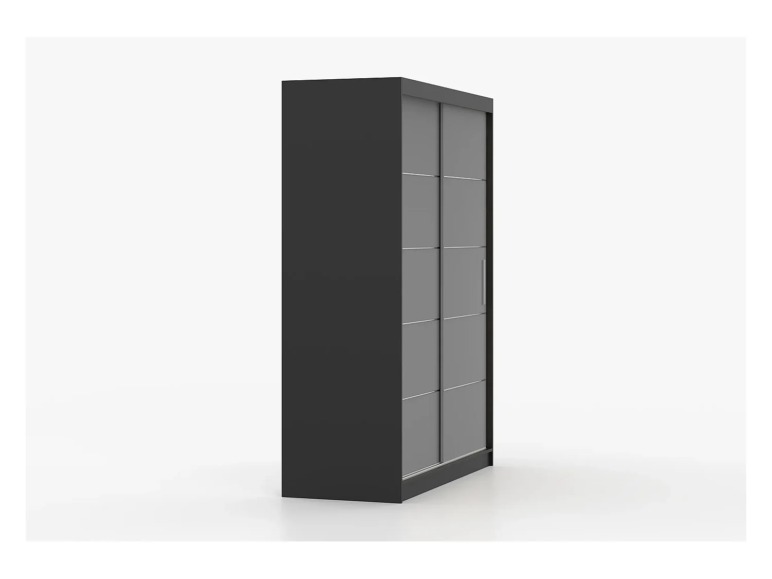 Armoire Aliona 150 cm - Noir - Gris