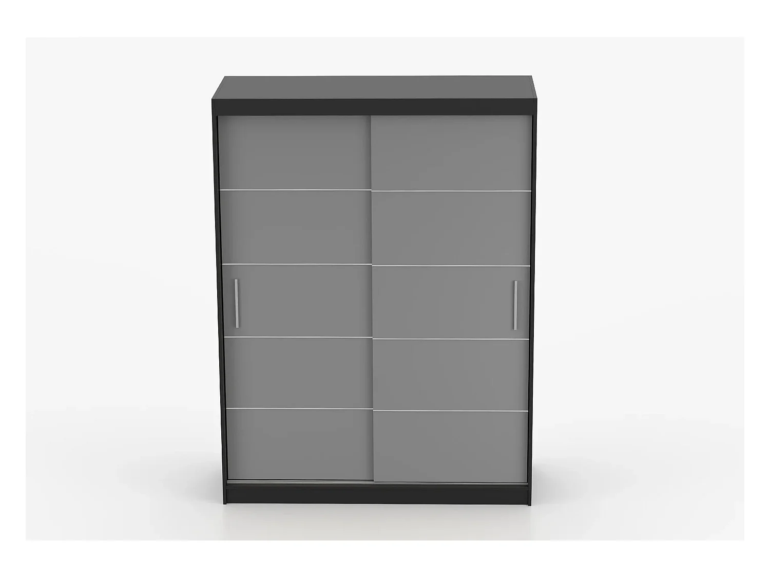 Armoire Aliona 150 cm - Noir - Gris