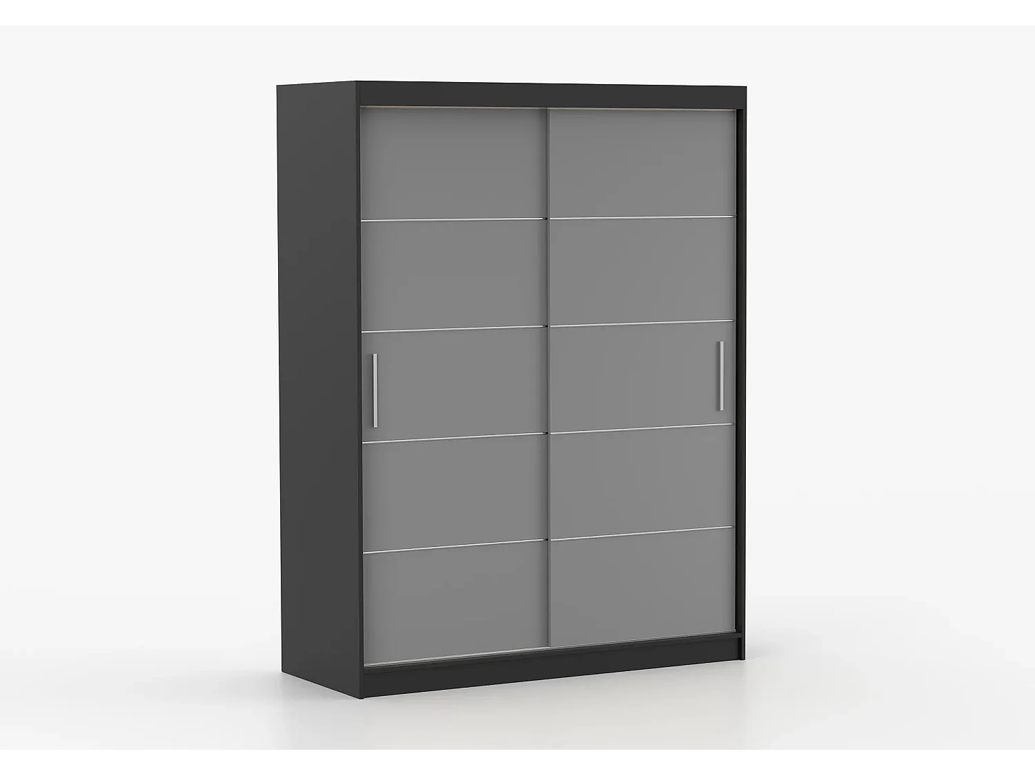 Armoire Aliona 150 cm - Noir - Gris
