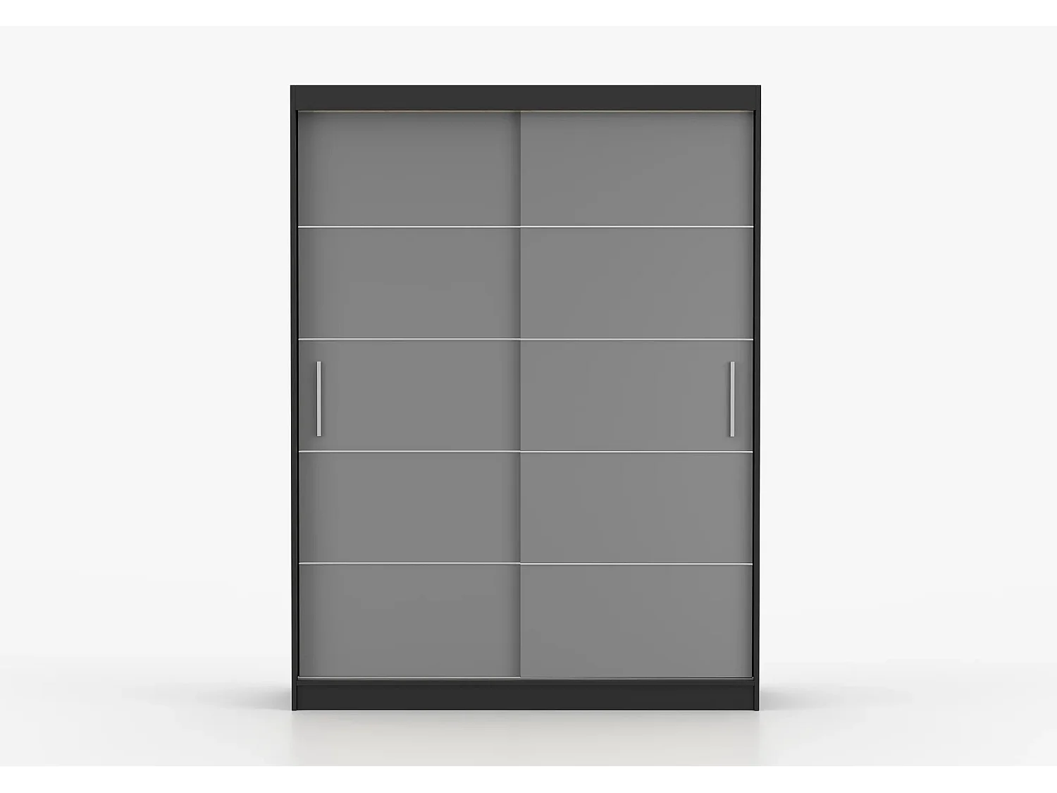 Armoire Aliona 150 cm - Noir - Gris