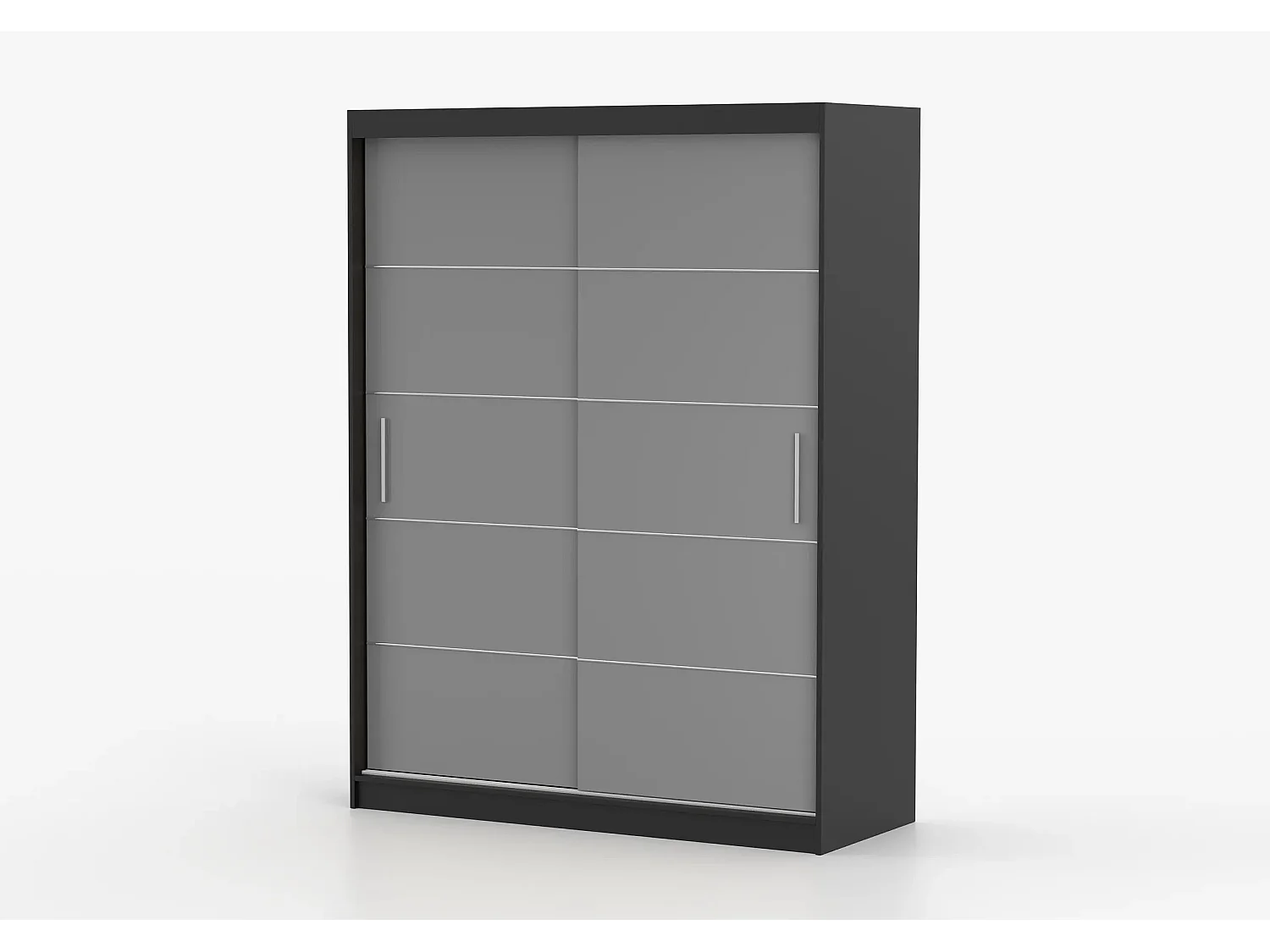 Armoire Aliona 150 cm - Noir - Gris