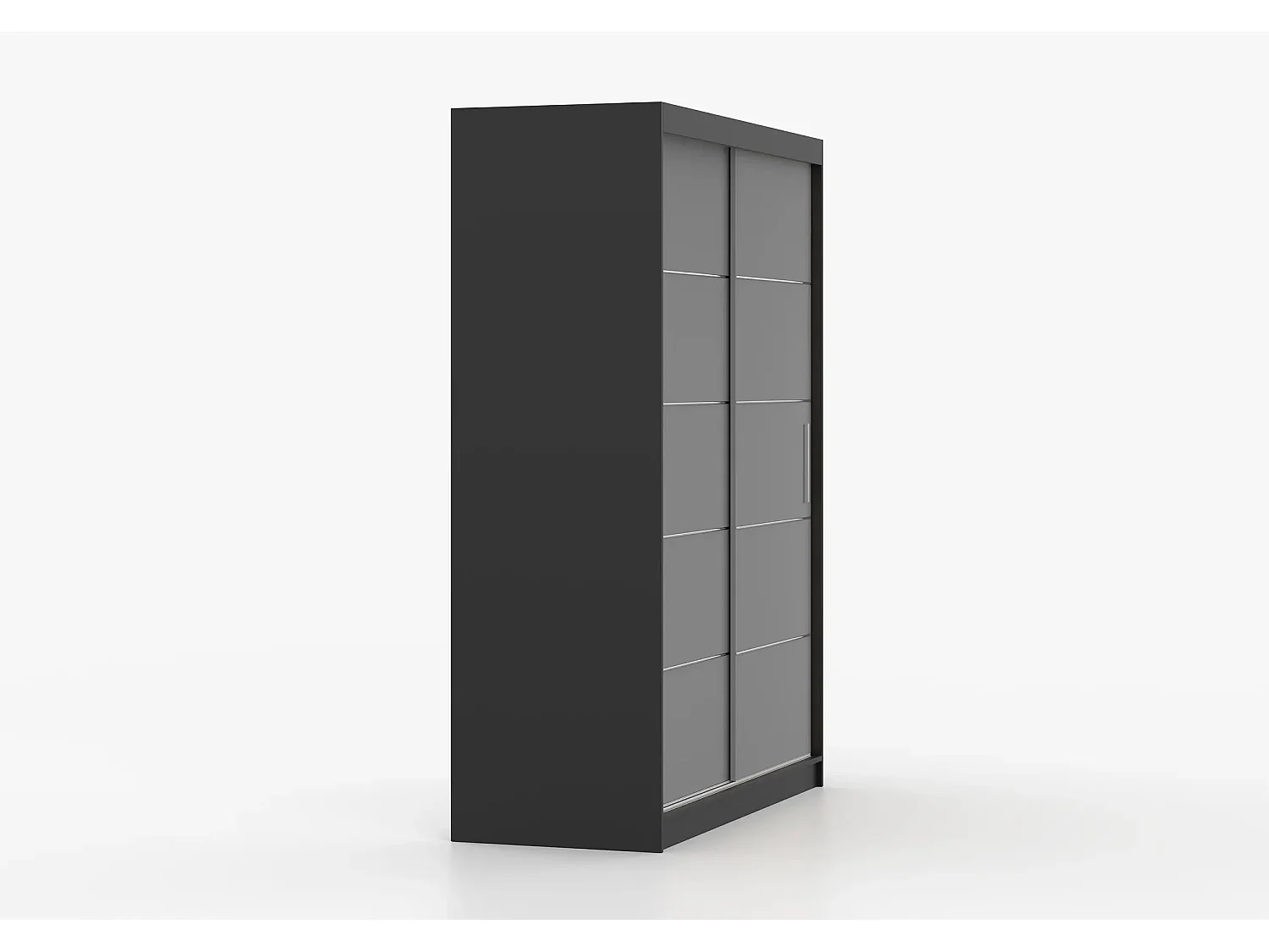 Armoire Aliona 150 cm - Noir - Gris