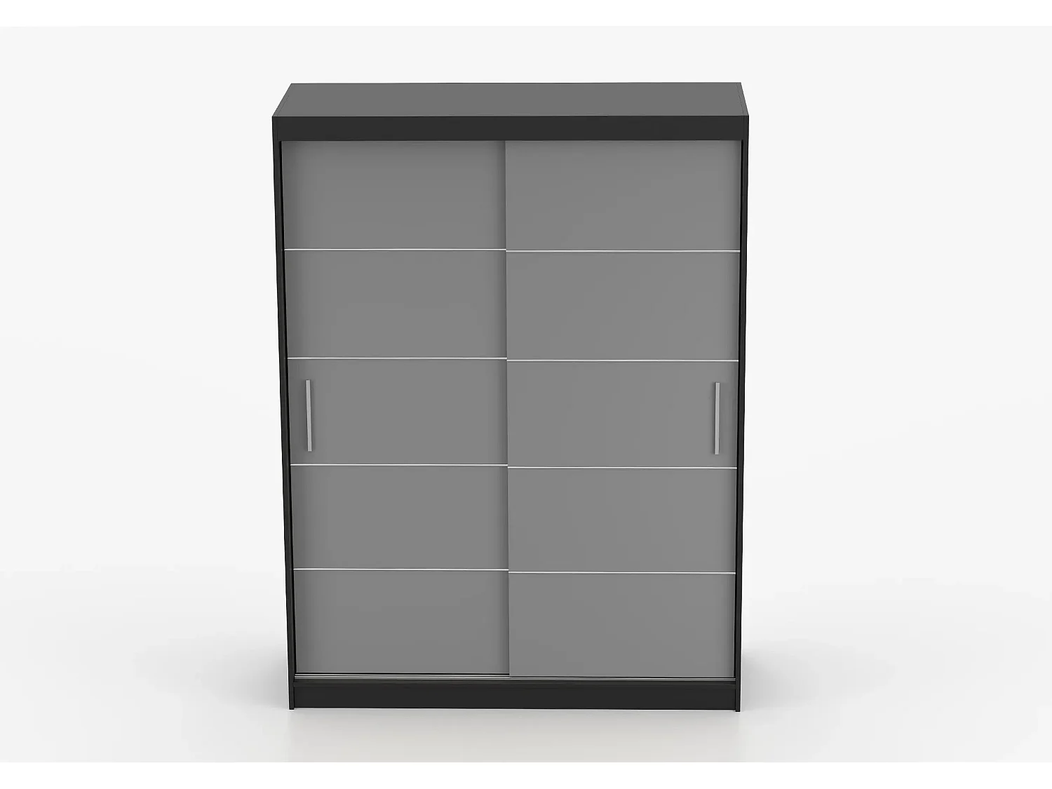 Armoire Aliona 150 cm - Noir - Gris