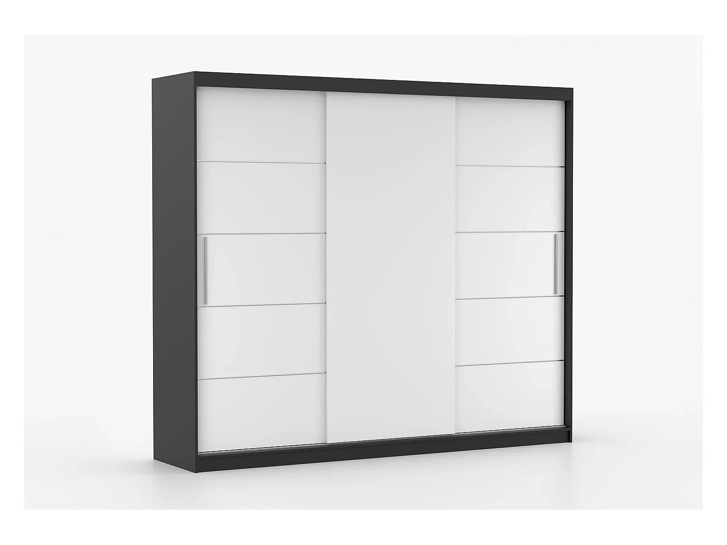 Armoire Thalia 250 cm - Noir - Blanc