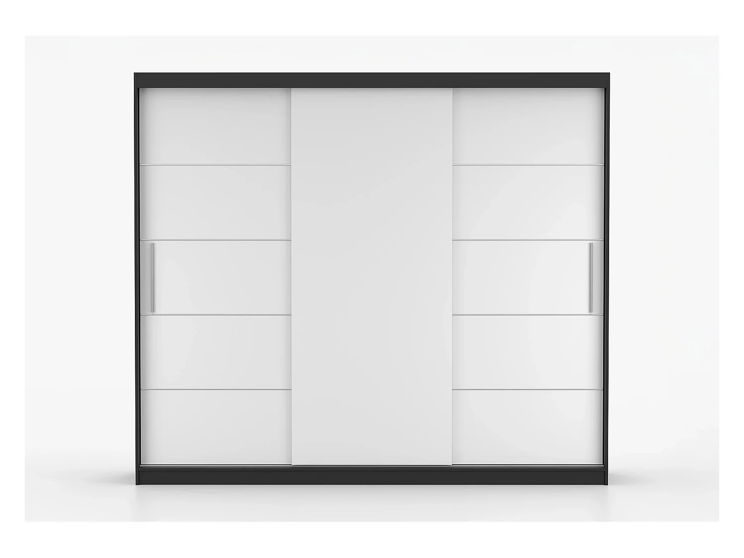 Armoire Thalia 250 cm - Noir - Blanc
