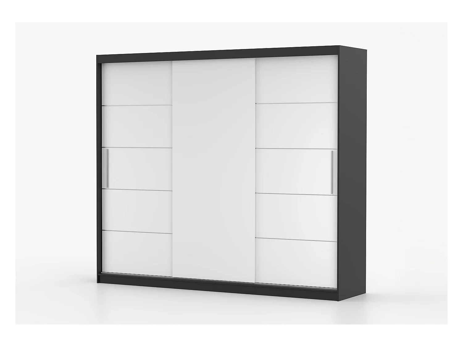 Armoire Thalia 250 cm - Noir - Blanc