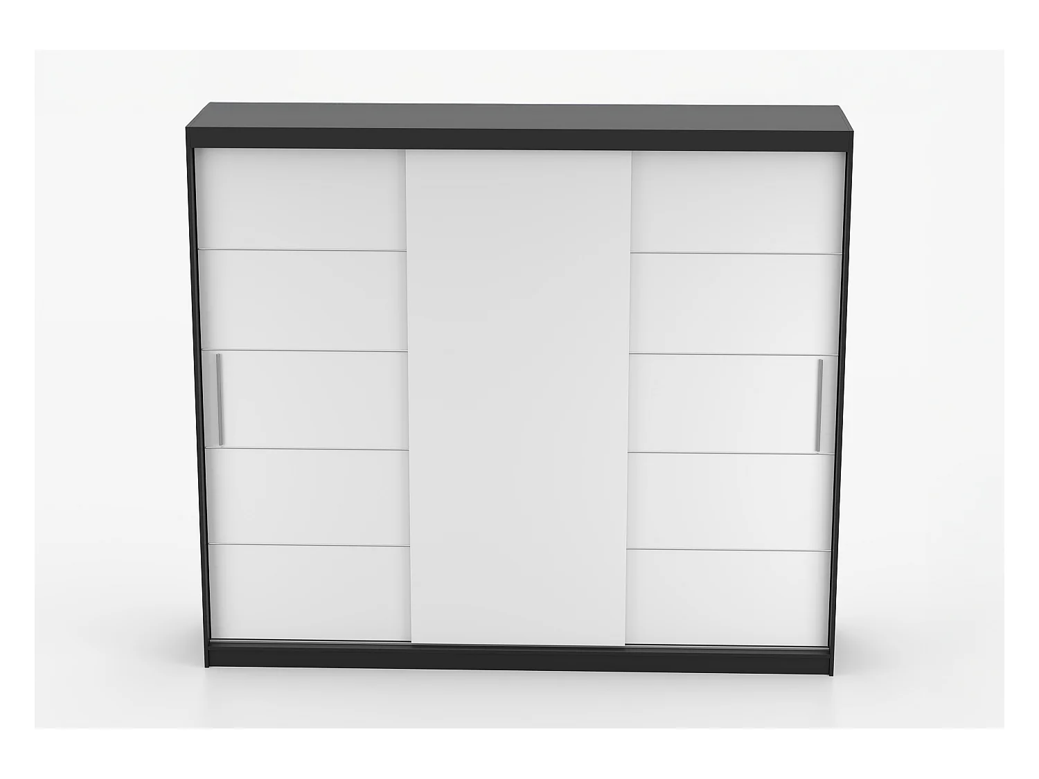Armoire Thalia 250 cm - Noir - Blanc
