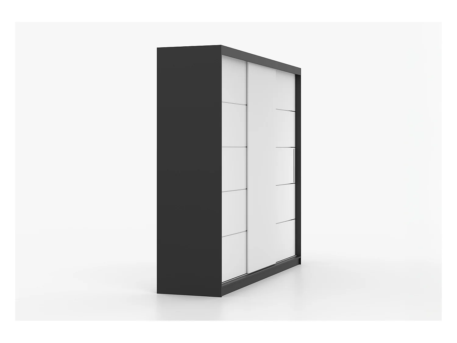 Armoire Thalia 250 cm - Noir - Blanc