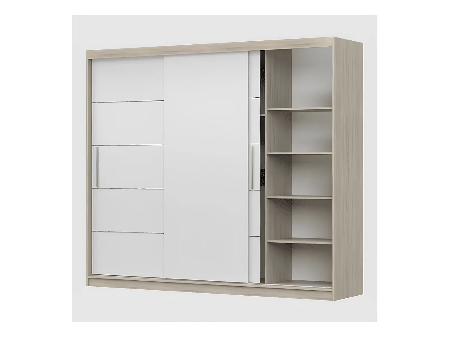 Armoire Thalia 250 cm - Noir - Blanc