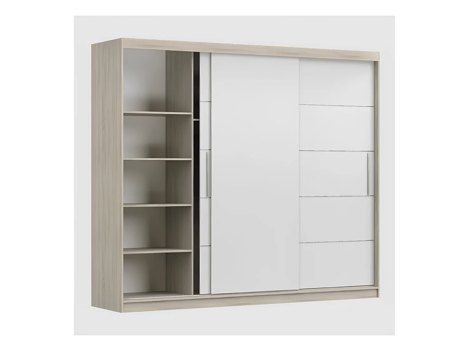 Armoire Thalia 250 cm - Noir - Blanc