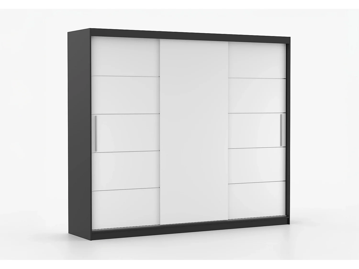 Armoire Thalia 250 cm - Noir - Blanc