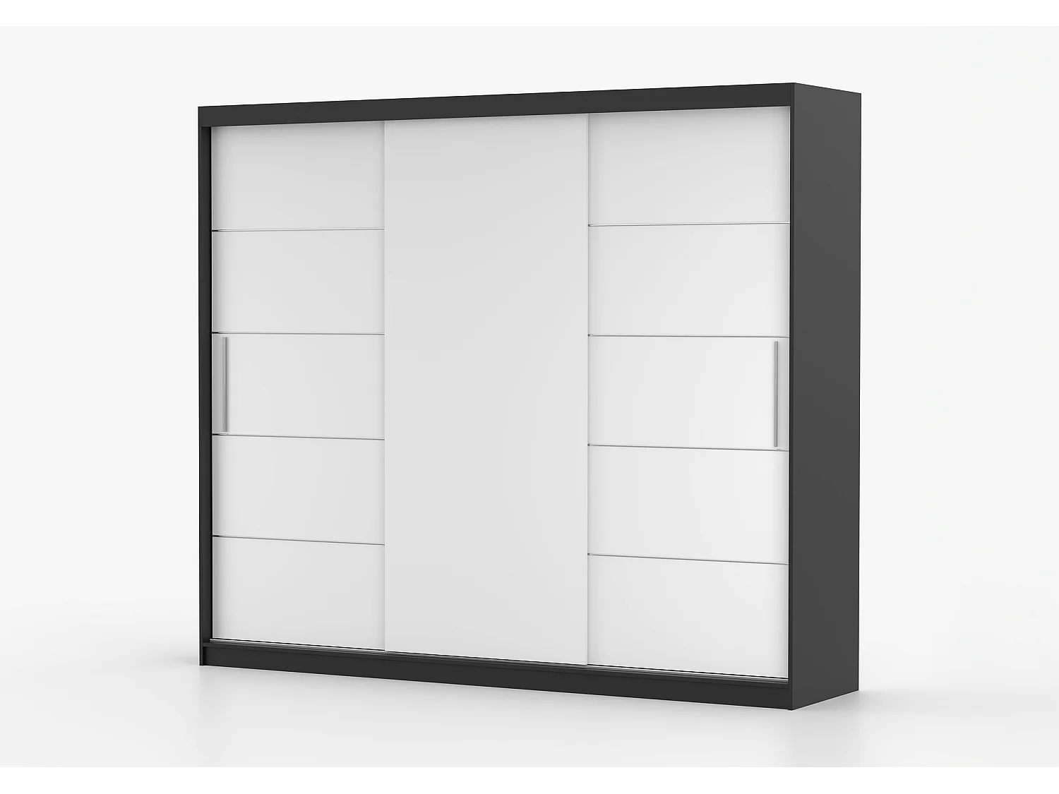 Armoire Thalia 250 cm - Noir - Blanc