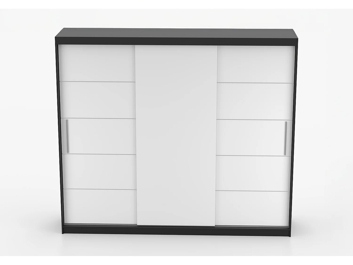 Armoire Thalia 250 cm - Noir - Blanc