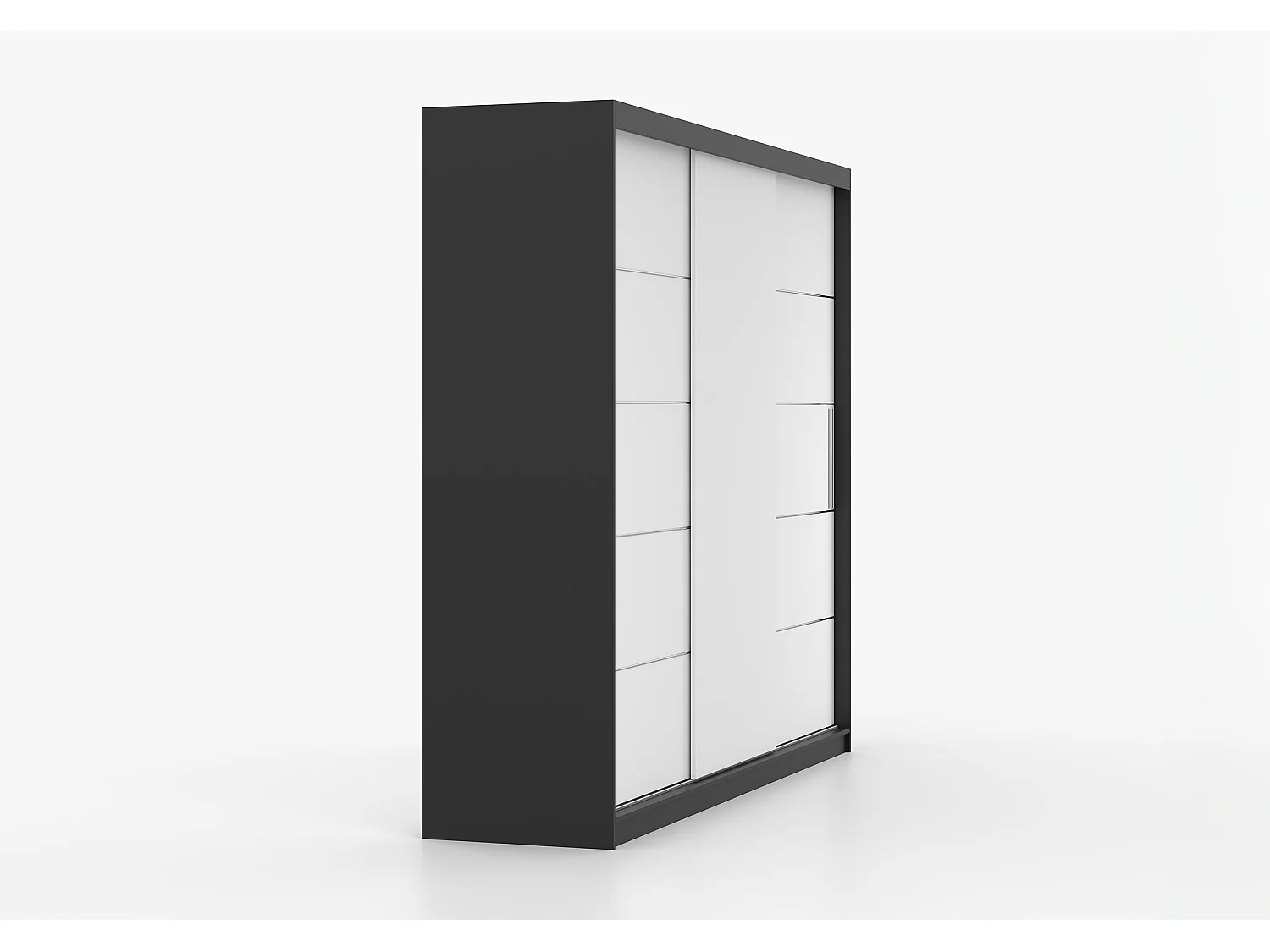 Armoire Thalia 250 cm - Noir - Blanc