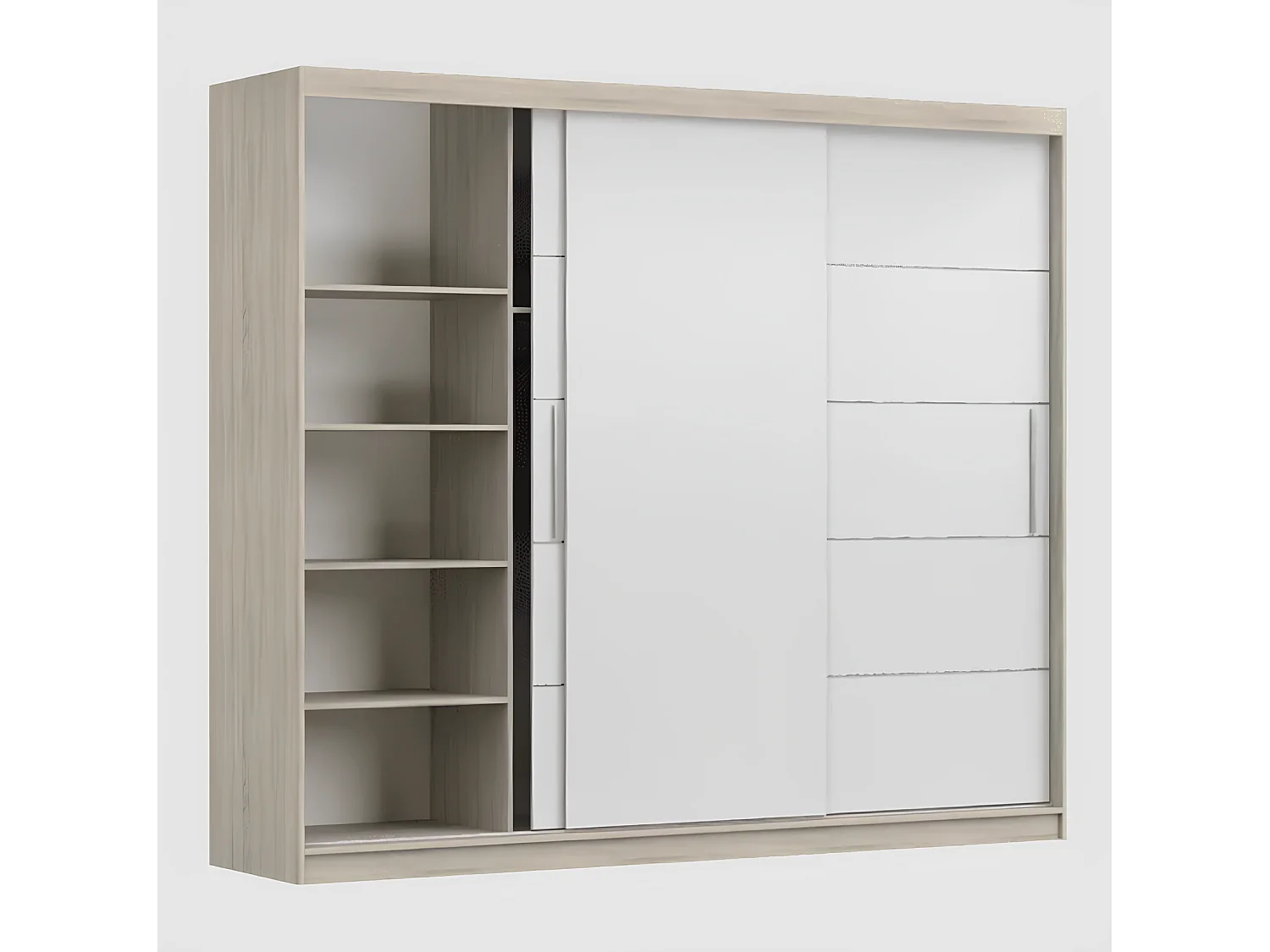 Armoire Thalia 250 cm - Noir - Blanc