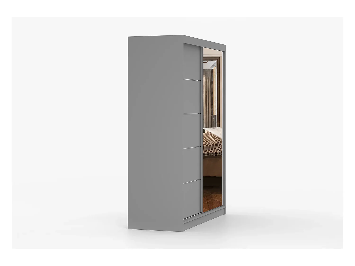 Armoire Vaiana 150 cm avec miroir - Gris