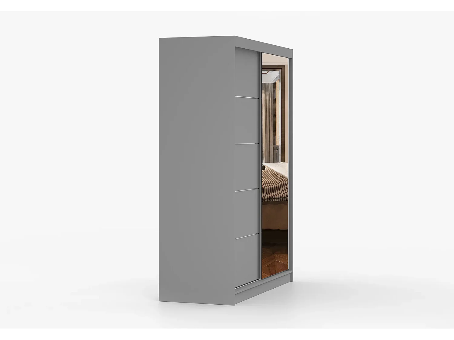 Armoire Vaiana 150 cm avec miroir - Gris