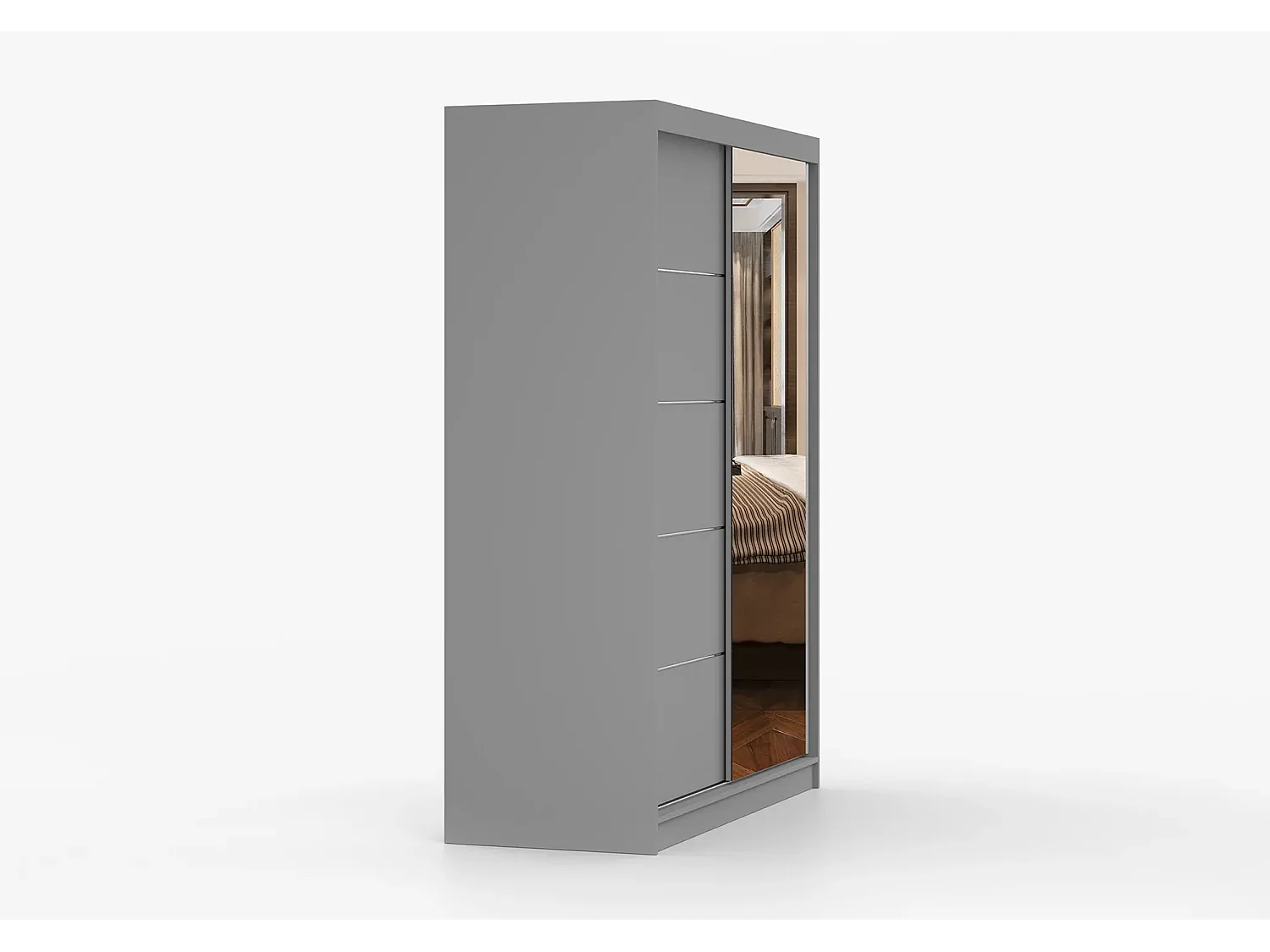 Armoire Vaiana 150 cm avec miroir - Gris