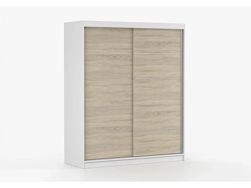 Armoire Arianell 160 cm - Blanc - Chêne