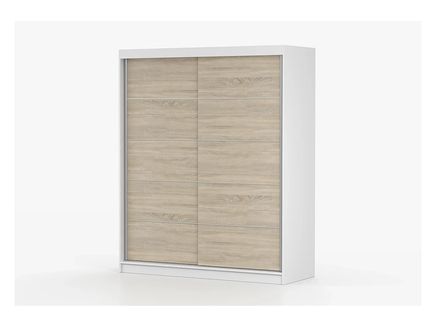 Armoire Arianell 160 cm - Blanc - Chêne