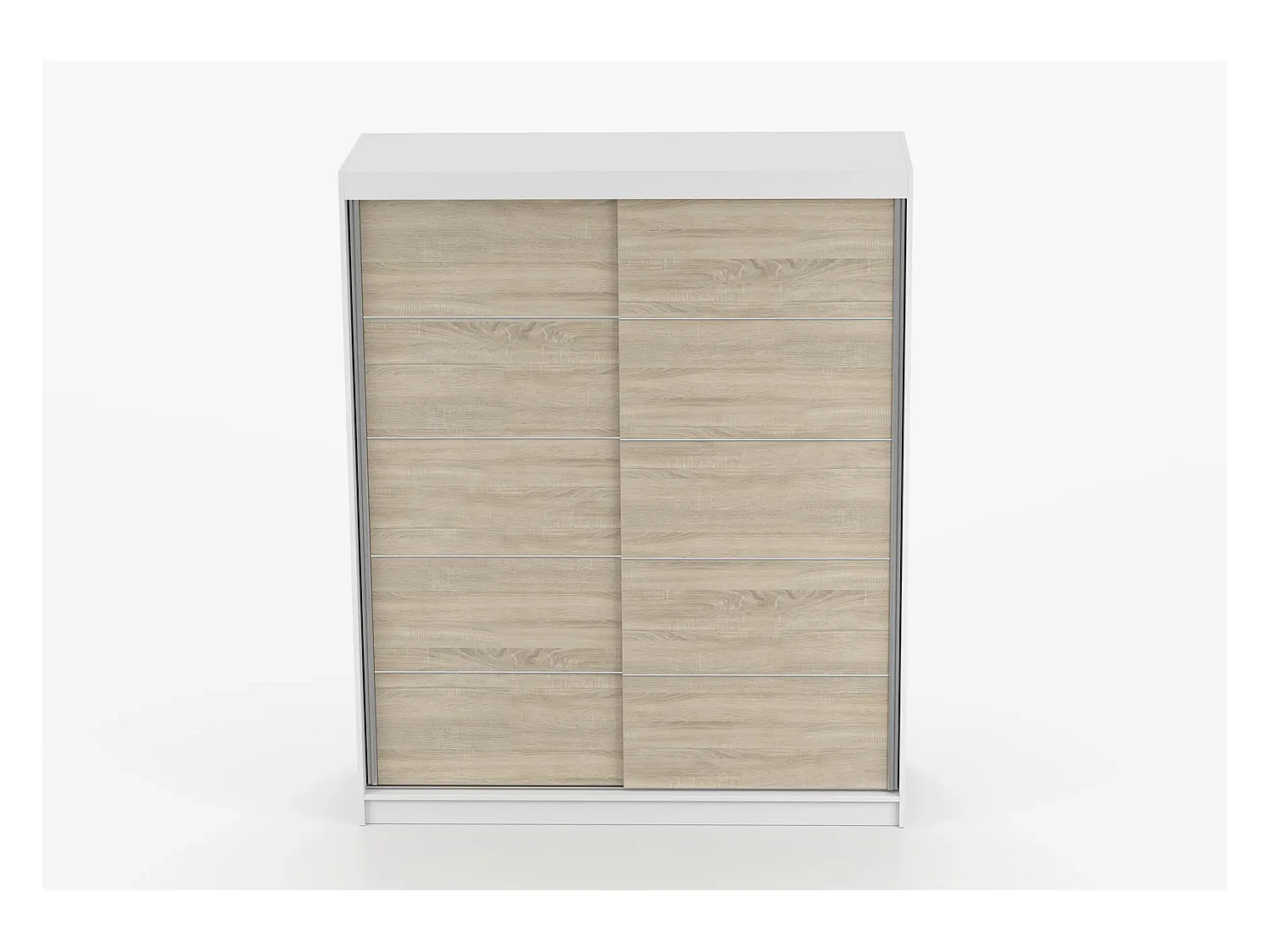 Armoire Arianell 160 cm - Blanc - Chêne