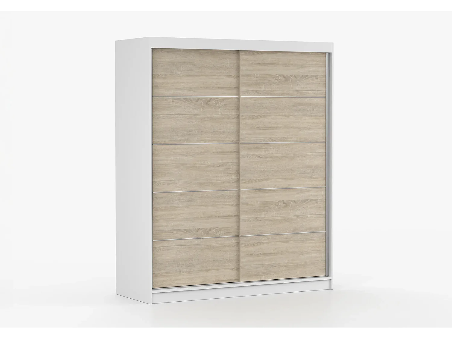 Armoire Arianell 160 cm - Blanc - Chêne