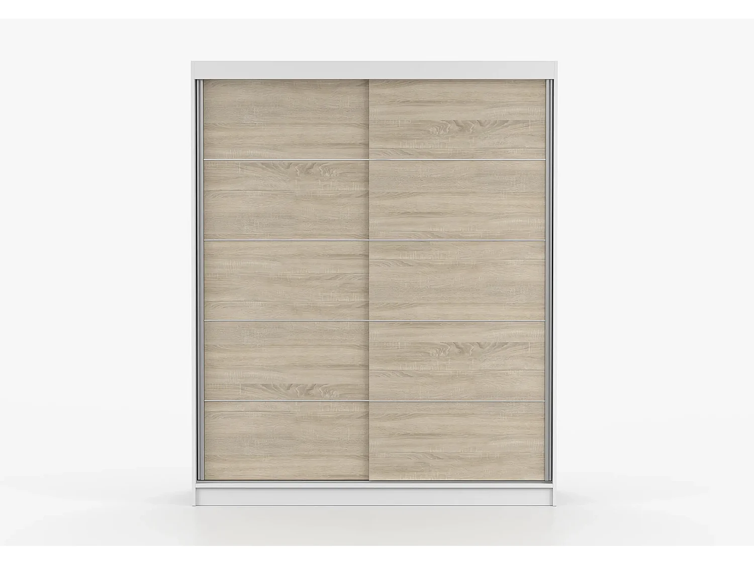 Armoire Arianell 160 cm - Blanc - Chêne
