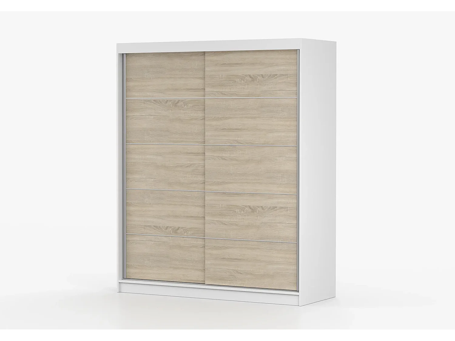 Armoire Arianell 160 cm - Blanc - Chêne