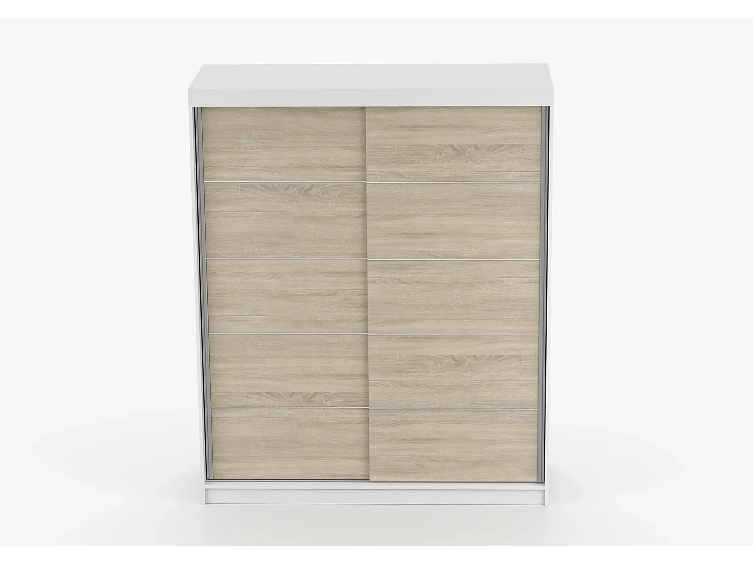 Armoire Arianell 160 cm - Blanc - Chêne