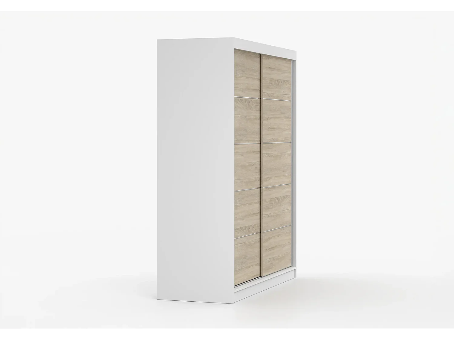 Armoire Arianell 160 cm - Blanc - Chêne