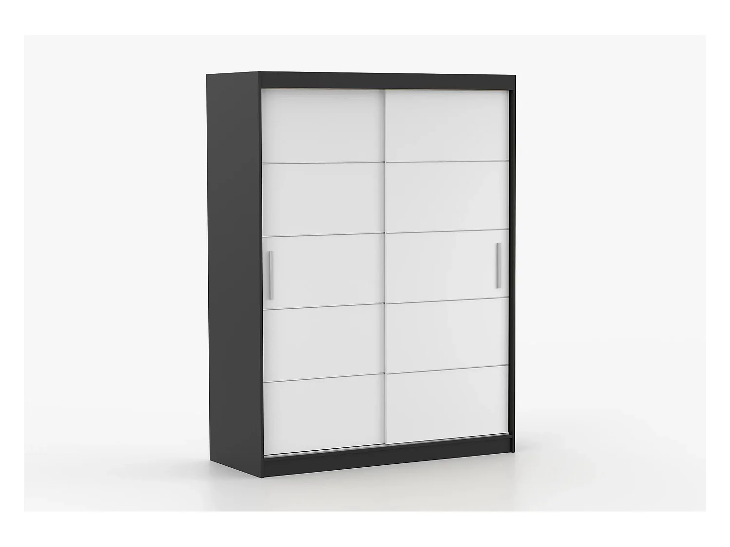 Armoire Aliona 150 cm - Noir - Blanc