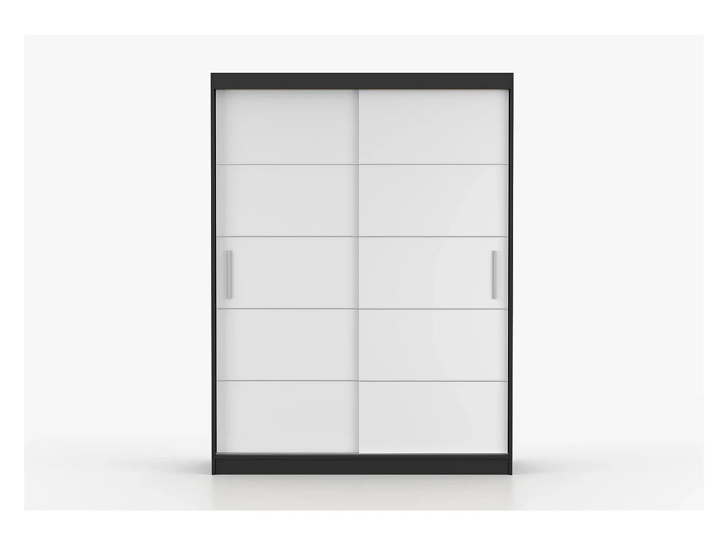 Armoire Aliona 150 cm - Noir - Blanc