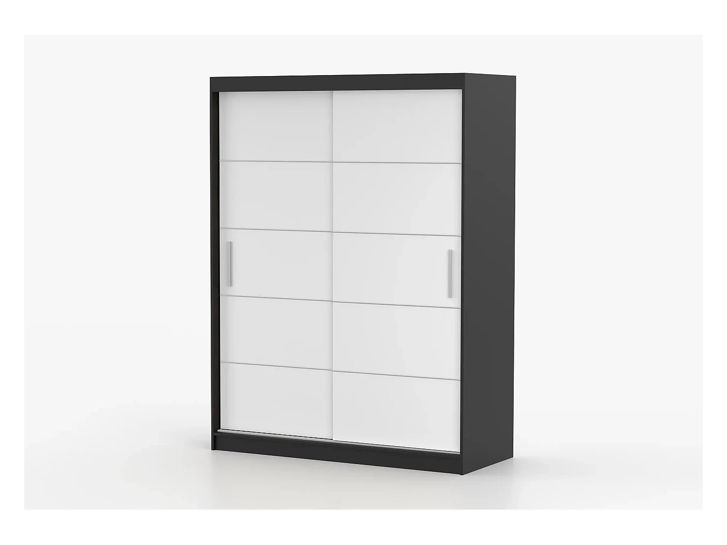 Armoire Aliona 150 cm - Noir - Blanc