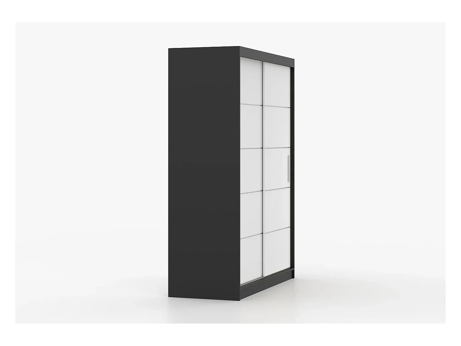 Armoire Aliona 150 cm - Noir - Blanc