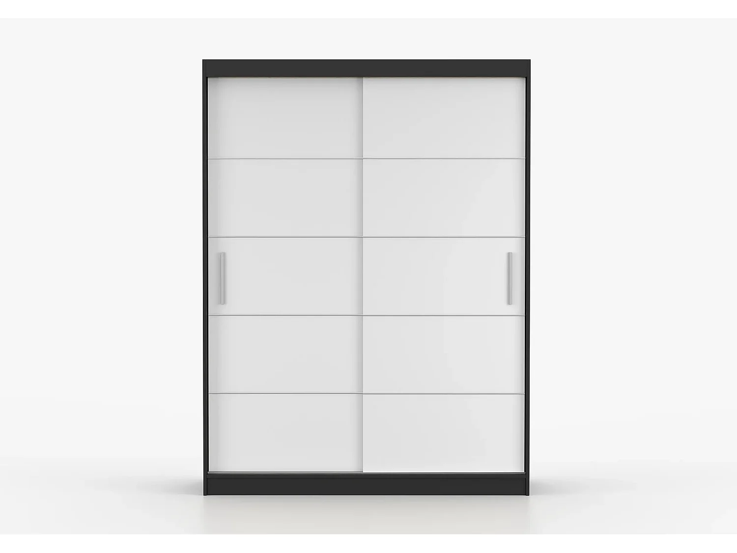 Armoire Aliona 150 cm - Noir - Blanc