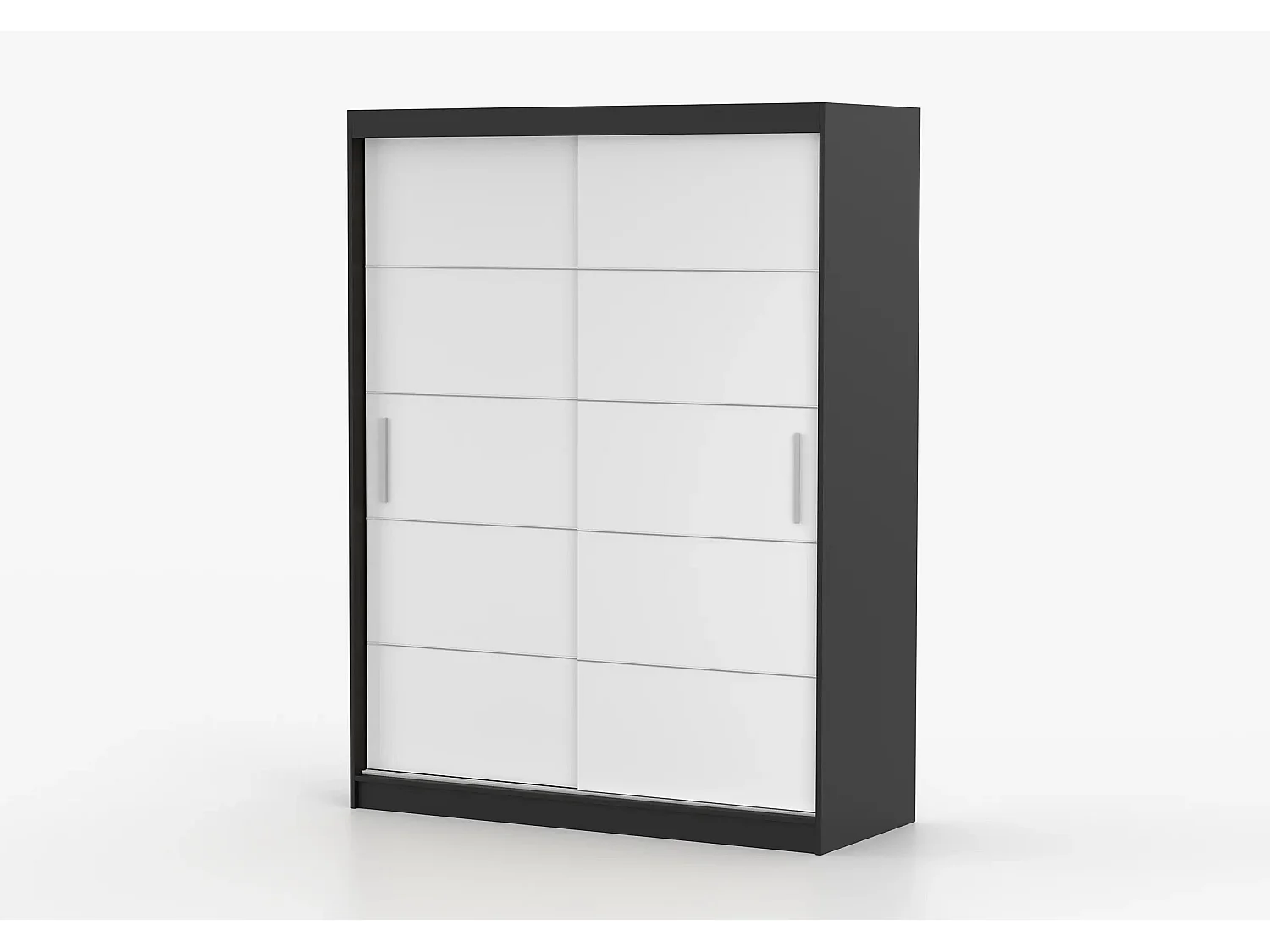 Armoire Aliona 150 cm - Noir - Blanc