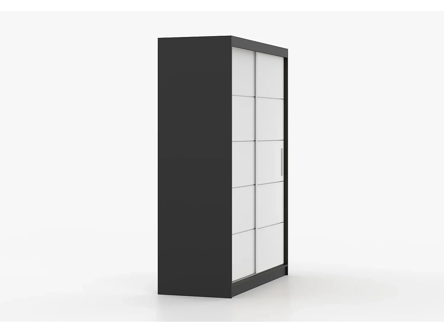Armoire Aliona 150 cm - Noir - Blanc