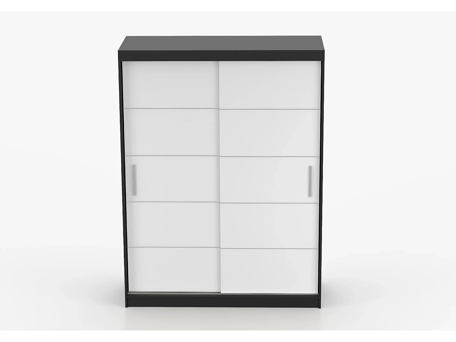 Armoire Aliona 150 cm - Noir - Blanc