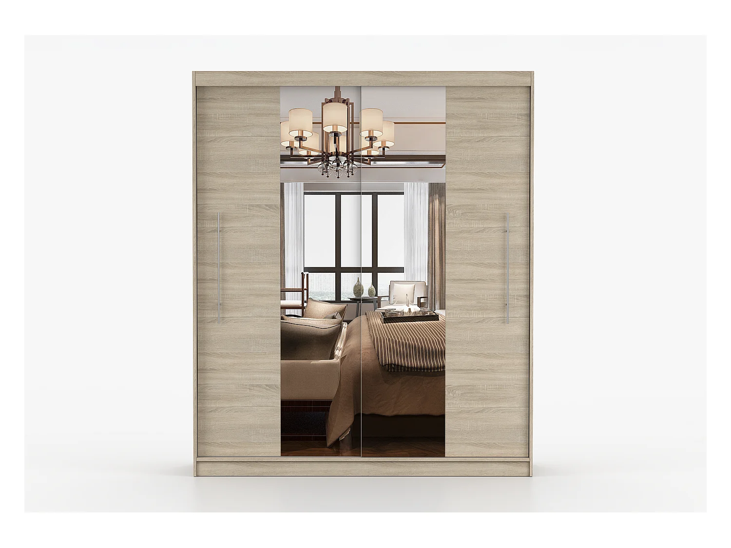 Armoire Eireen I 203 cm avec miroir - Chêne