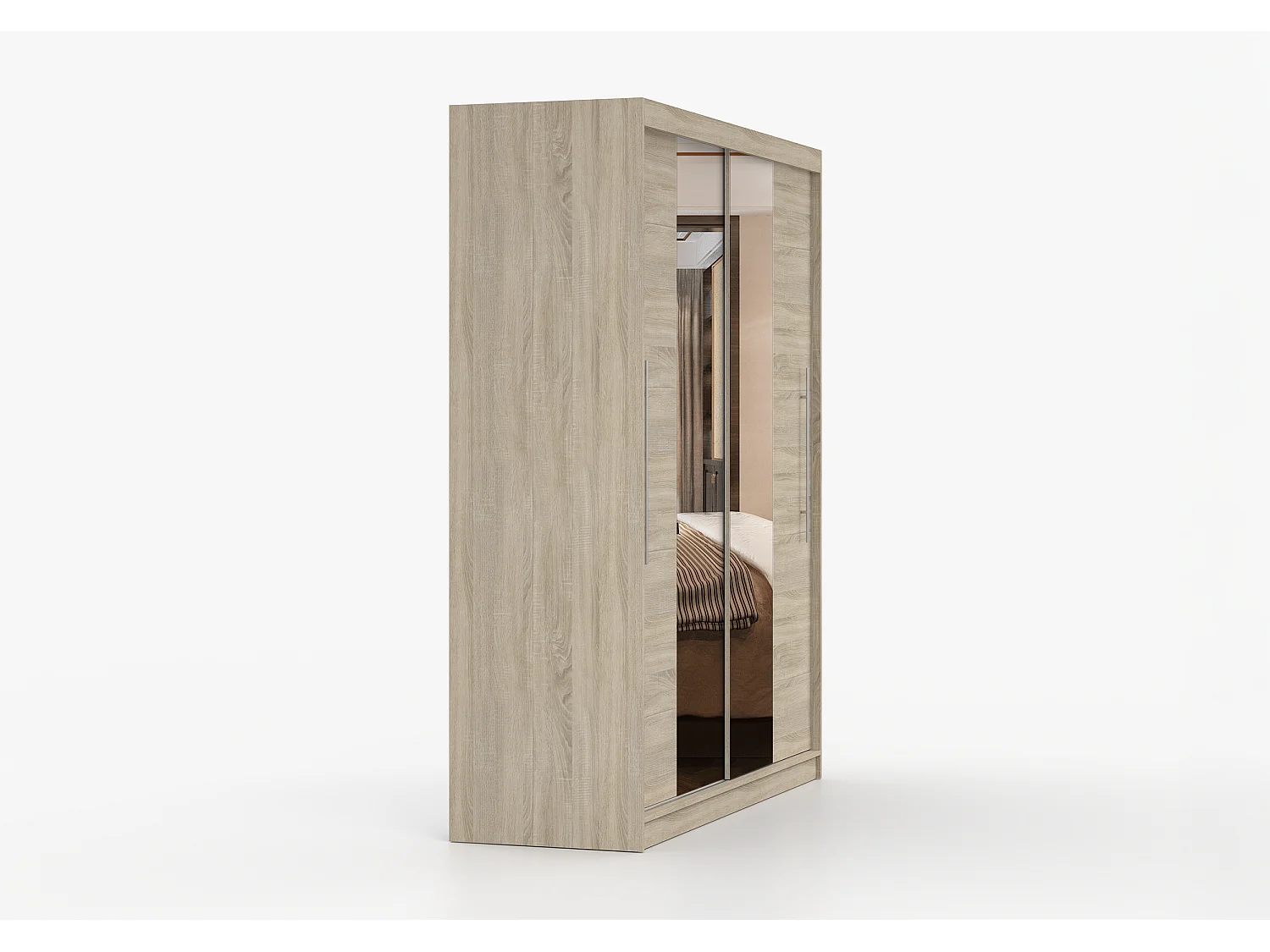 Armoire Eireen I 203 cm avec miroir - Chêne