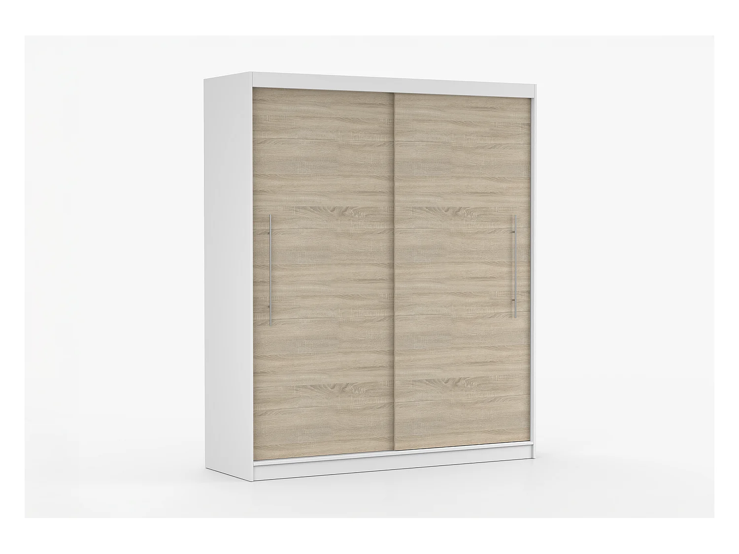 Armoire Miralys 203 cm - Blanc - Chêne