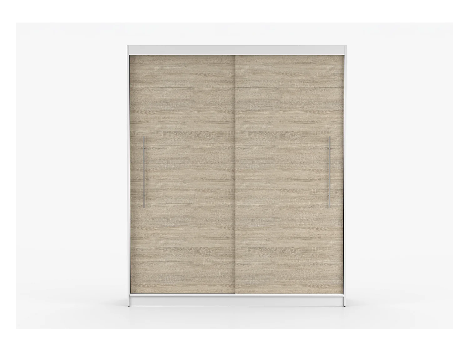 Armoire Miralys 203 cm - Blanc - Chêne