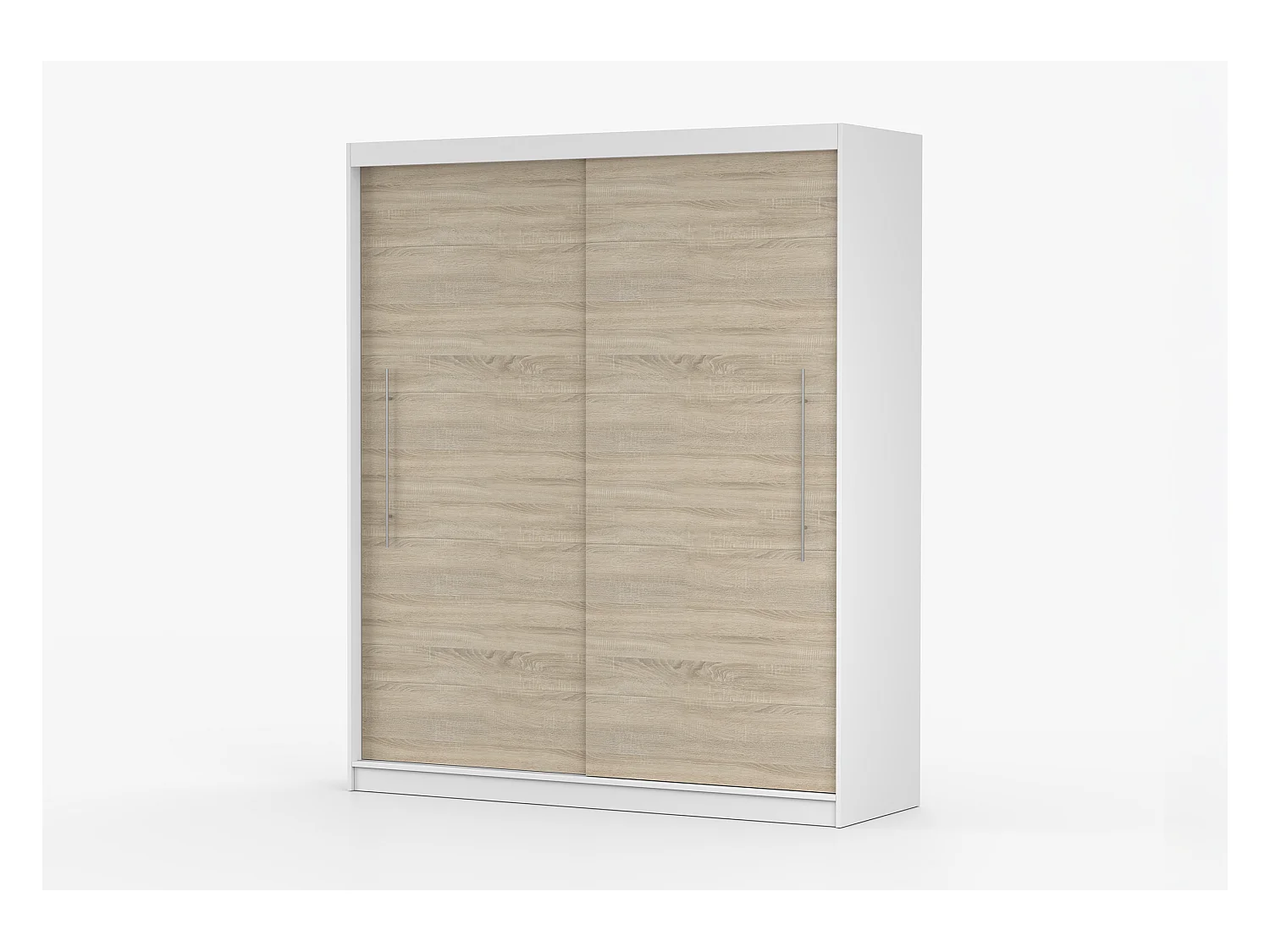 Armoire Miralys 203 cm - Blanc - Chêne