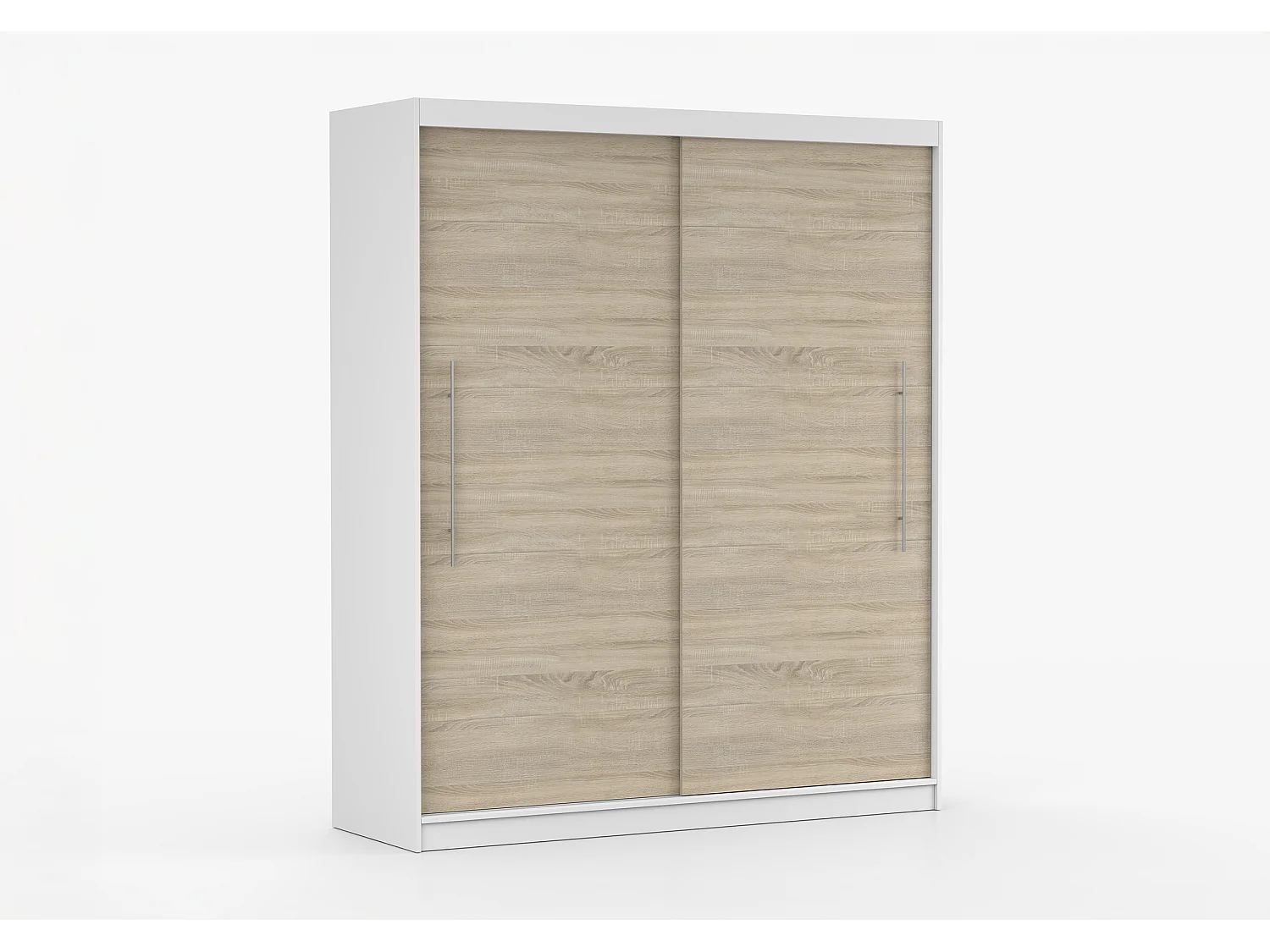 Armoire Miralys 203 cm - Blanc - Chêne