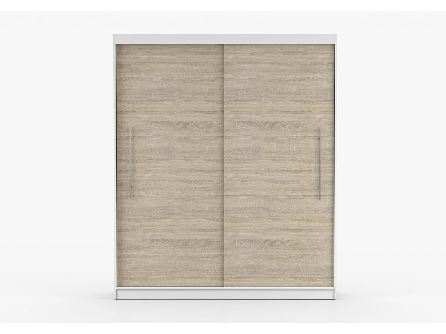 Armoire Miralys 203 cm - Blanc - Chêne